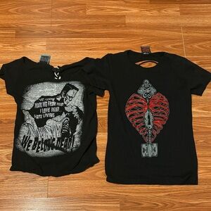 Too Fast Black and Red Graphic Women’s tees. Both available but can separate.